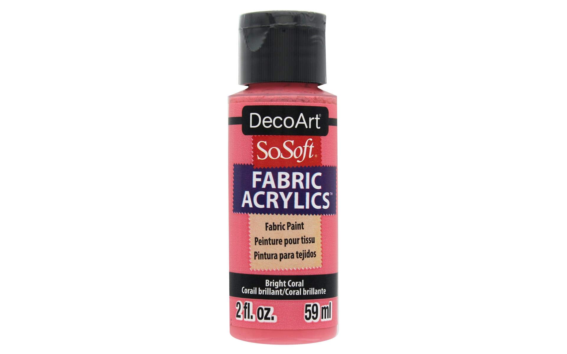 Deco ArtSOSOFT Fabric Paint BRT.Coral, Bright Coral, One Size