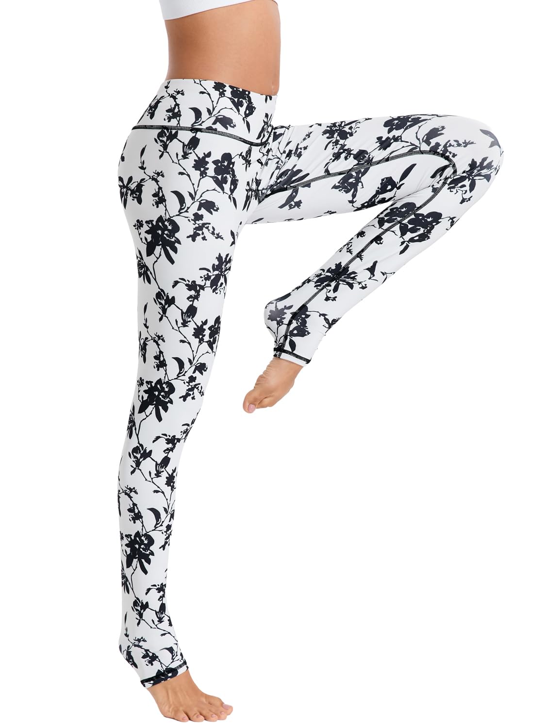 FLYILY Damen High Waist Gym Sport Leggings Tummy Control Erweiterte Version Yoga Hosen Running Workout Stretch Trainingshose Laufhose mit Aufdruck