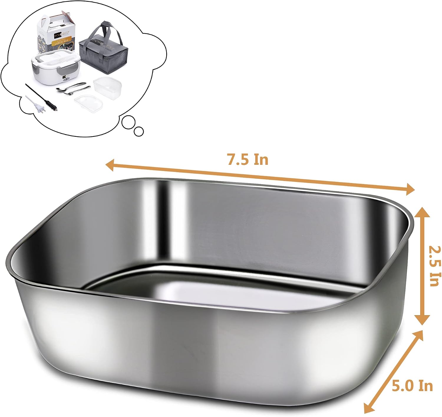Dimensions of FORABEST Stainless Steel Container