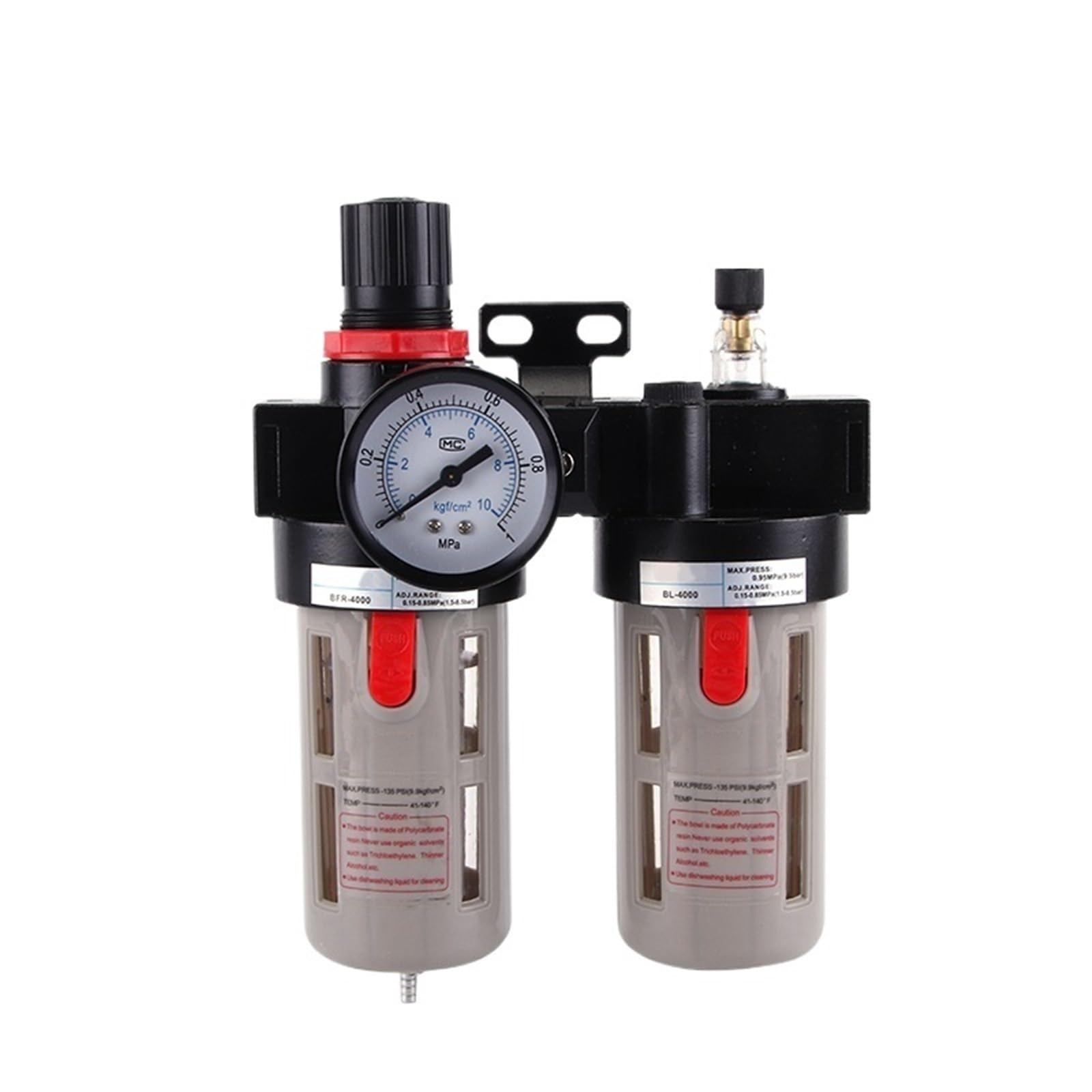 Filtro-regolatore per compressori d'aria, Lubrificatore regolatore filtro pneumatico serie AFC BFC combinato con separatore acqua olio in rame(BFC2000)