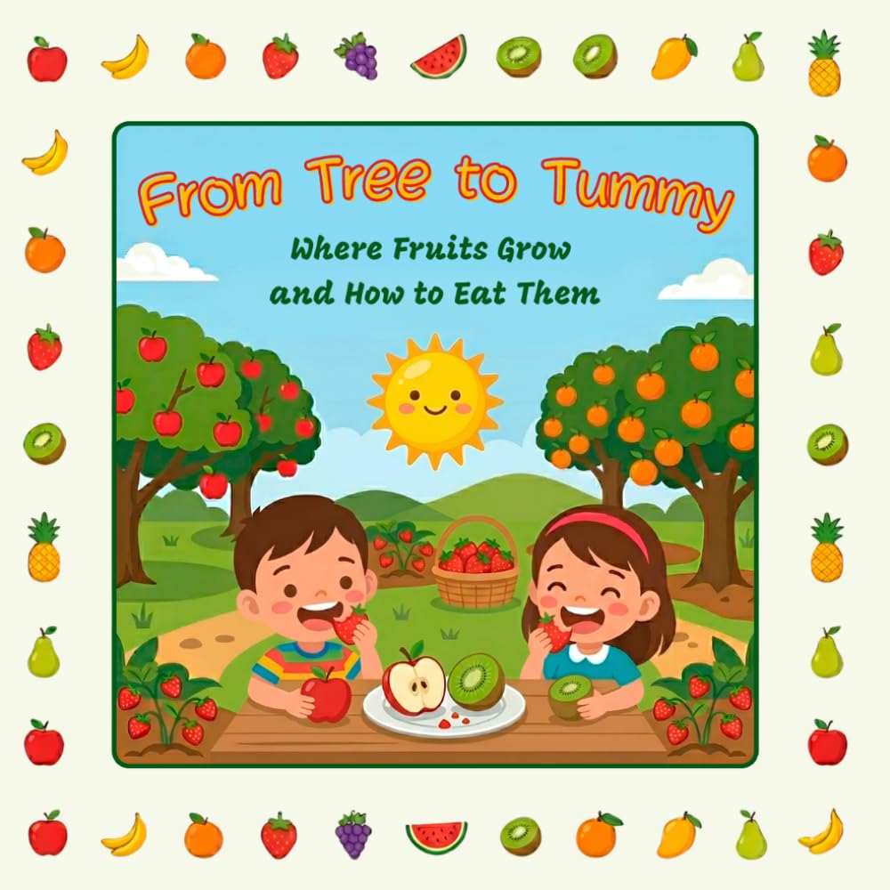 From Tree to Tummy: Where Fruits Grow and How to Eat Them: Discover Nature’s Treasures: A Colorful Guide to Fruits for Toddlers and Preschoolers.