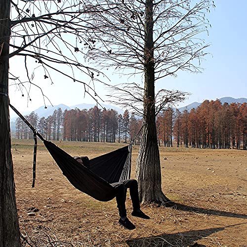 Image of Sunyear Camping Hammock with Removable No See-Um Net, Double & Single Portable Outdoor Hammocks Parachute Lightweight Nylon with Tree Straps for Adventures Hiking Backpacking