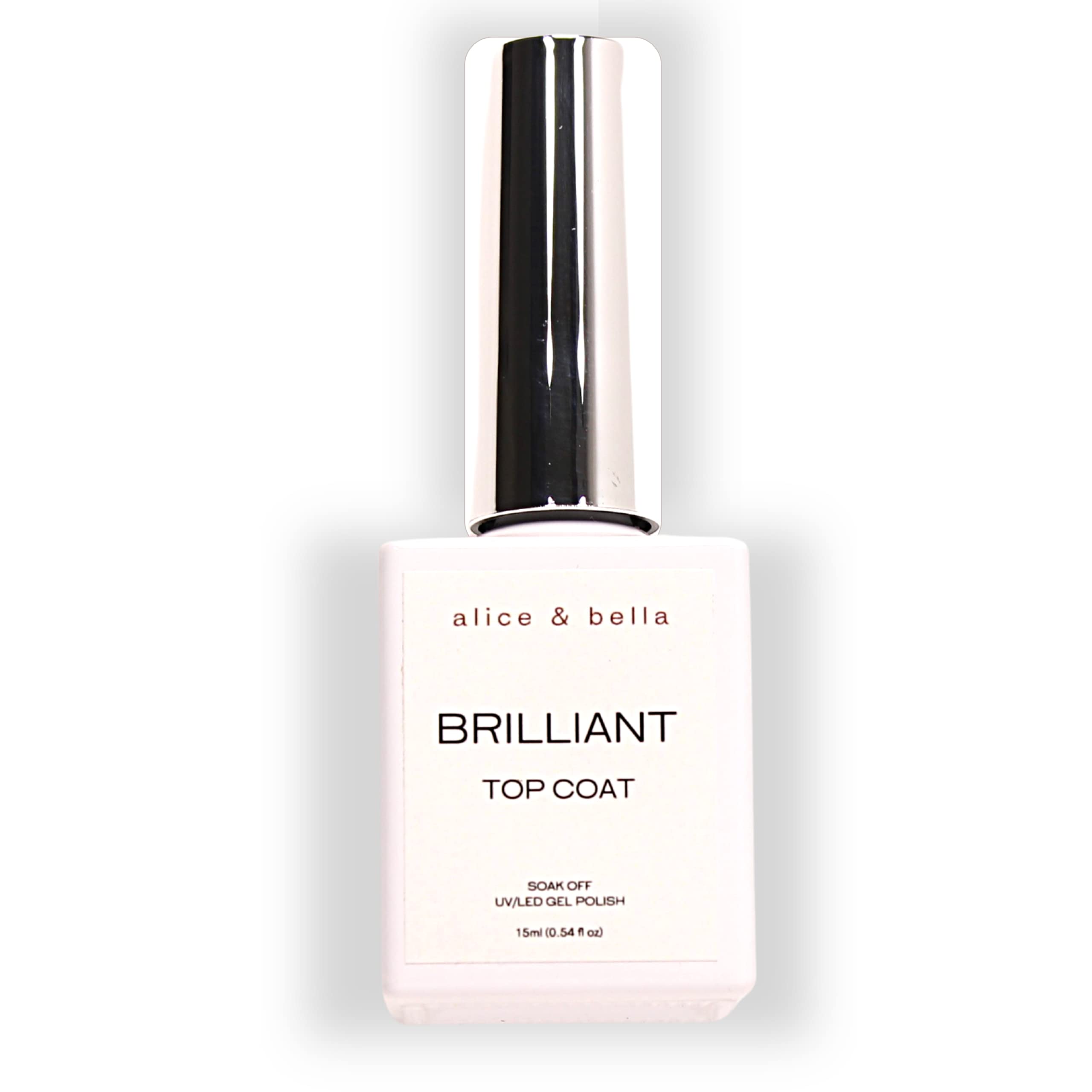 Brilliant No Wipe Gel Top Coat - Fast Curing with Any UV Light Lamp - Clear Top Coat for Polish, Nail Art, Semi Cured Gel Strips, UV Stickers