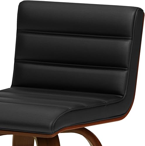 Miniatura 9 de SIMPLIHOME Roland Mid Century Taburete moderno de altura de mostrador en piel sintética vegana negra, para comedor y cocina
