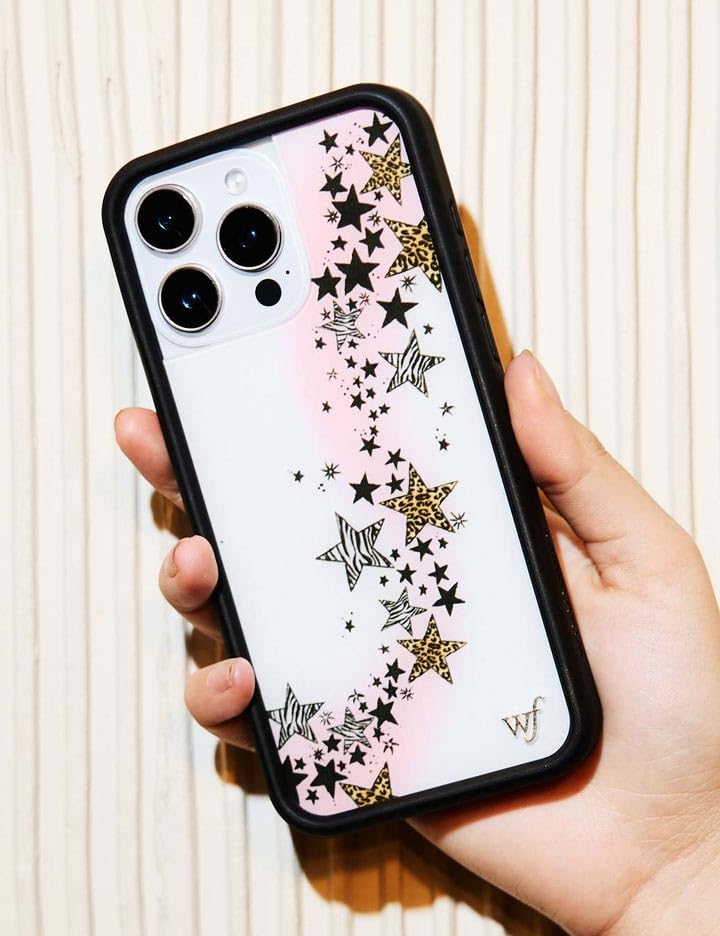 Image of Wildflower Cases - Compatible with iPhone 16 Pro Max | Protective Black Bumper, 4ft Drop Test Certified, Women Owned Small Business | Stars Animal Leopard Zebra Print Trendy Cute | Collab - Katie Fang