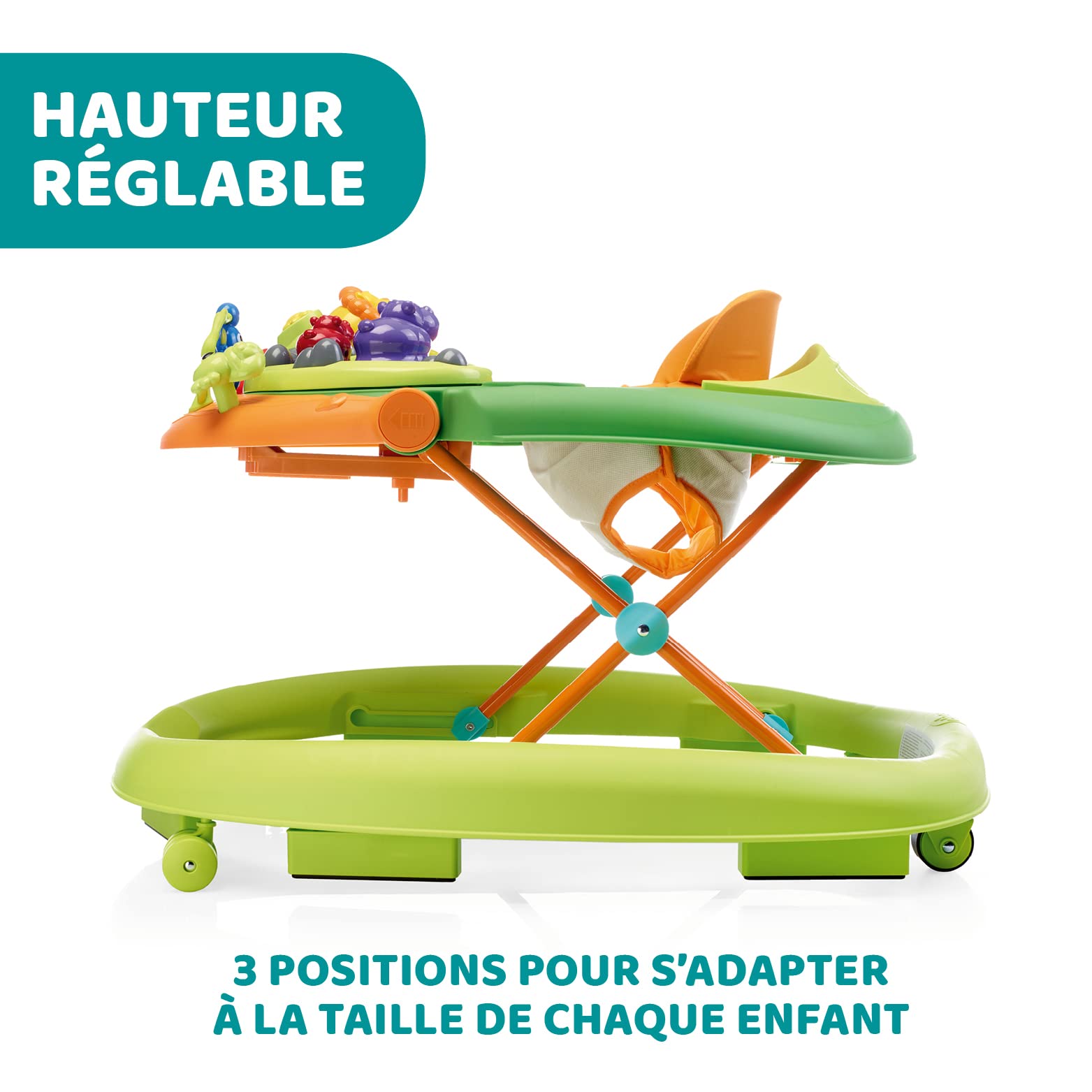 Chicco Trotteur Walky Talky pour Tout-Petits, avec Panneau de Jeu Électronique, Hauteur Réglable, Freins de Sécurité, Roues Pivotantes, Pliable et Compact, 6 Mois +