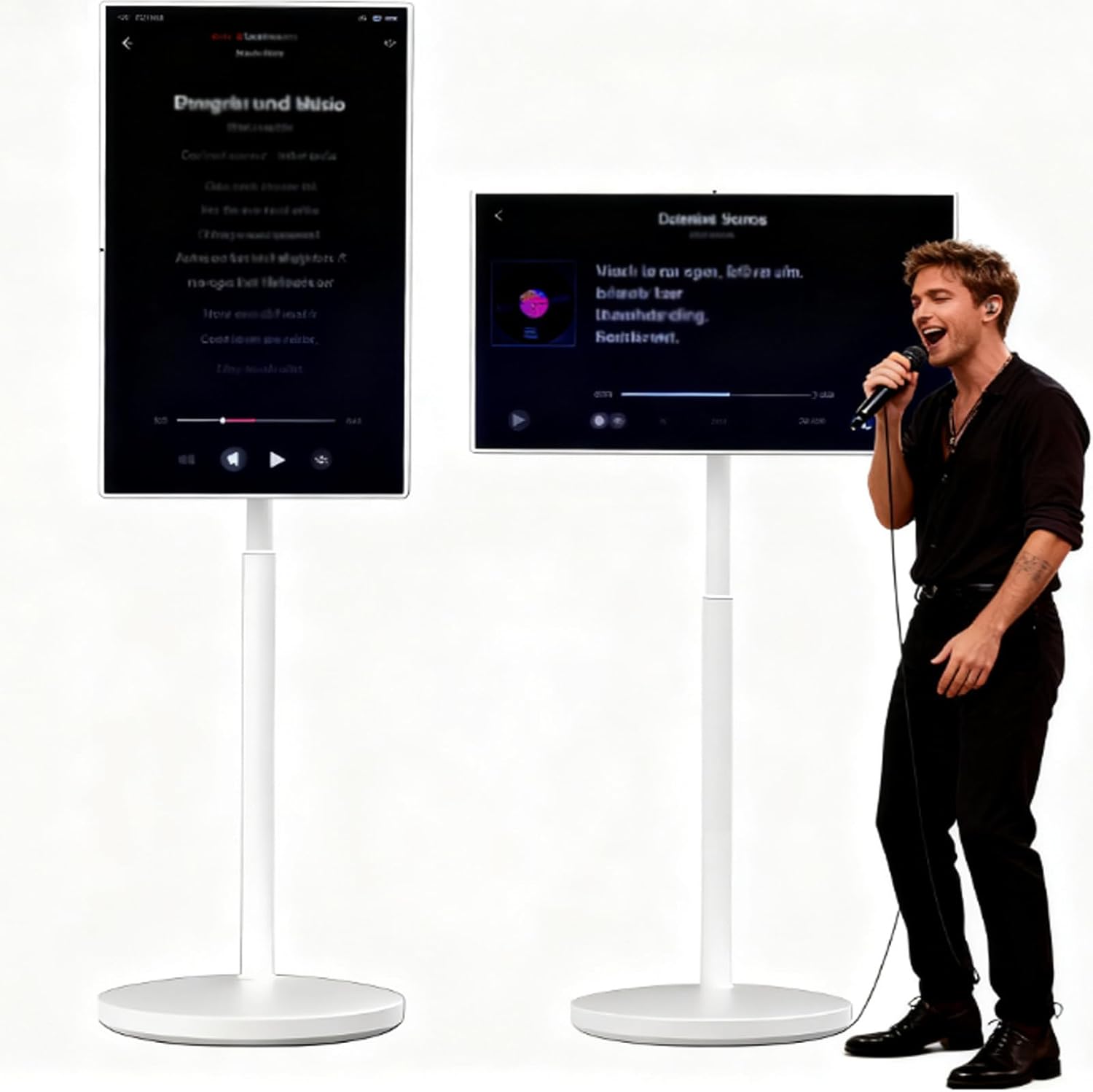 2026 Mobile Portable TV - 1080P Smart Monitor, Touchscreen TV Rotatable Touch Screen Mobile Smart TV with Camera 6+64GB/8+128GB Floor Standing Display 27in8+128g