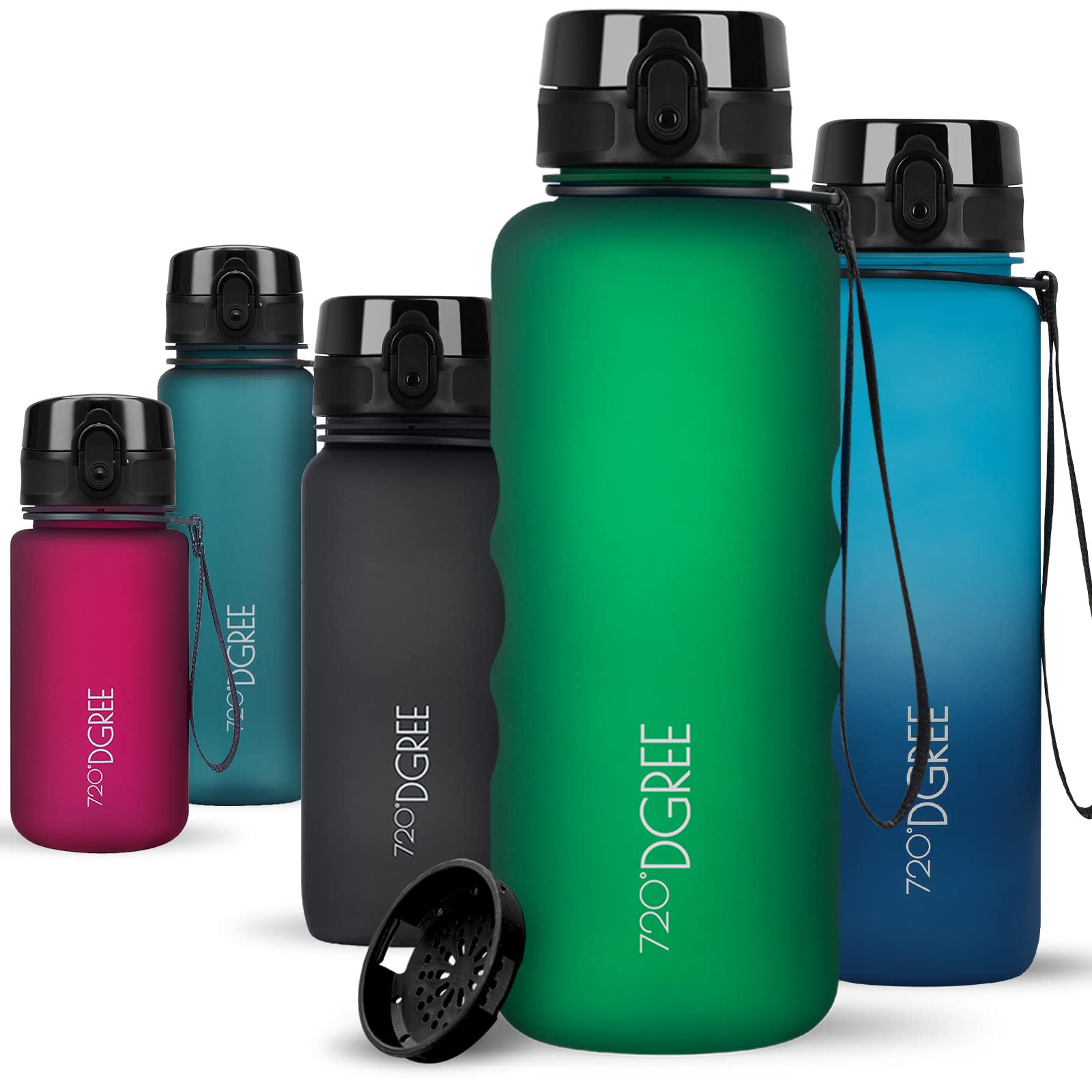 720°DGREE Botella Agua 1 Litro “uberBottle“ - Tamiz-Fruta, softTouch - Sin BPA, Prueba de Fugas, Reutilizable - Cantimplora, Water Bottle ideal para Deporte, Fitness, Gimnasio, Senderismo, Ciclismo — view 146