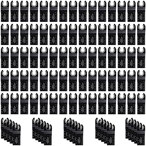 Vtopmart 100 Pcs Wood Oscillating Multitool Quick Release Saw Blades Compatible with Fein Multimaster Porter Cable Black & Decker Bosch Craftsman Ridgid Ryobi Makita Milwaukee Rockwell