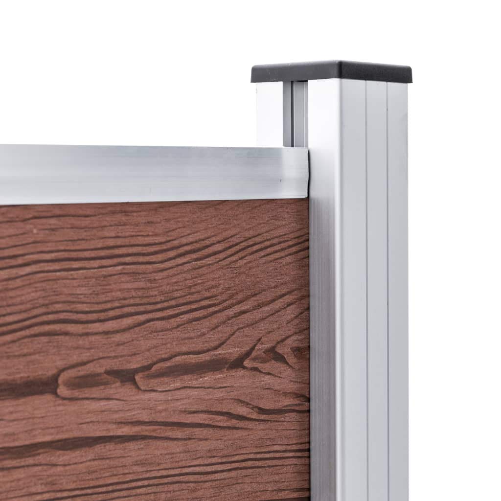vidaXL Valla de Jardín Muros Panel Cercado Borde Césped Seguridad Separador Exterior Aire Libre Terraza Decorativas de WPC Marrón 353x106 cm