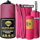 FALEYA.WZW Microfiber Travel Towel, 3-Pack Quick Dry Towel Set for Beach, Camping, Hiking, Yoga,...