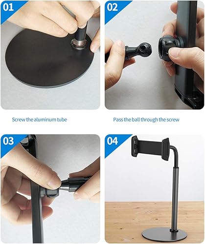 Miniatura 4 de Soporte de teléfono para escritorio/cama/cocina/clase en línea, soporte resistente para tableta/soporte para dispositivos de 4.5 a 11 pulgadas,