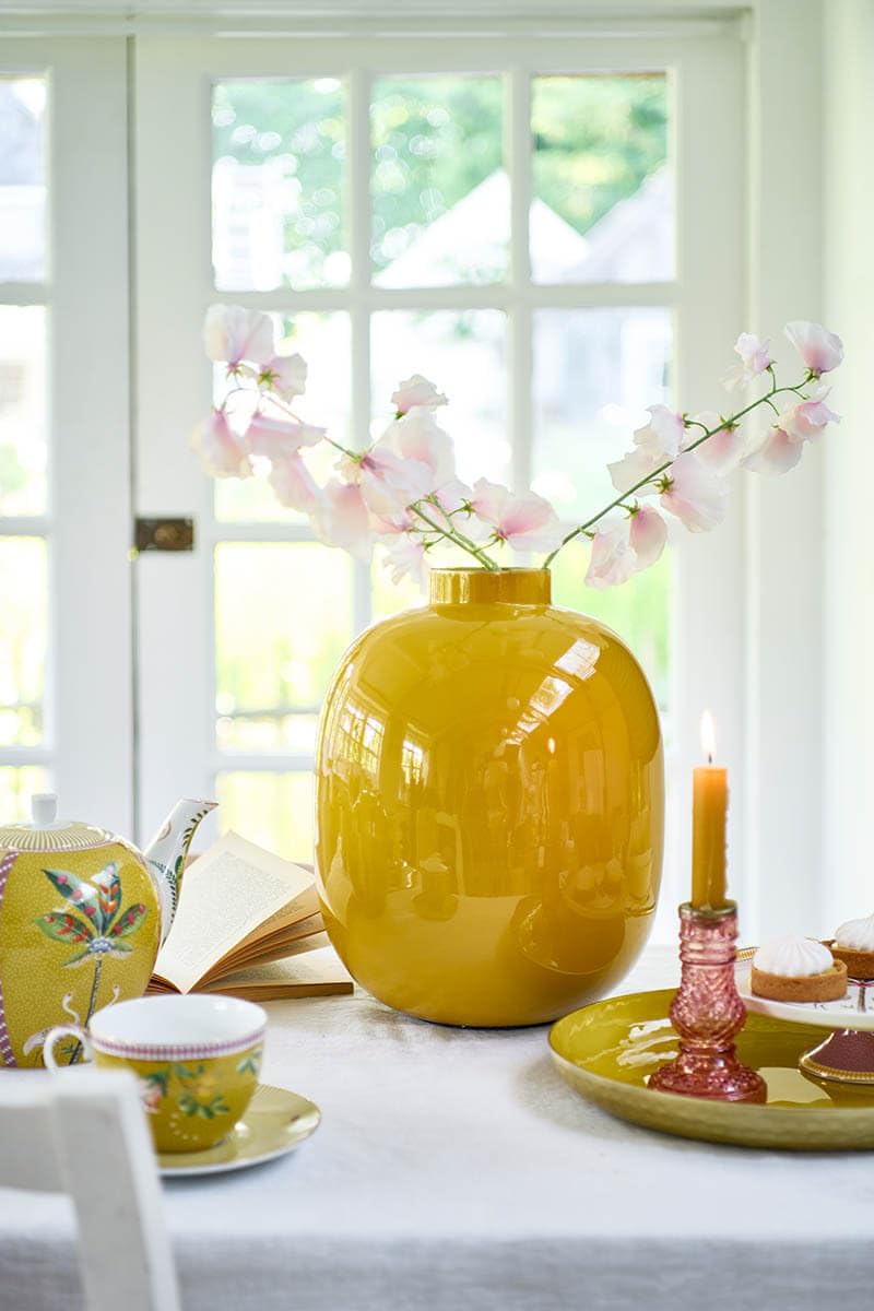 Pip Studio Metall Vase Gelb 32cm
