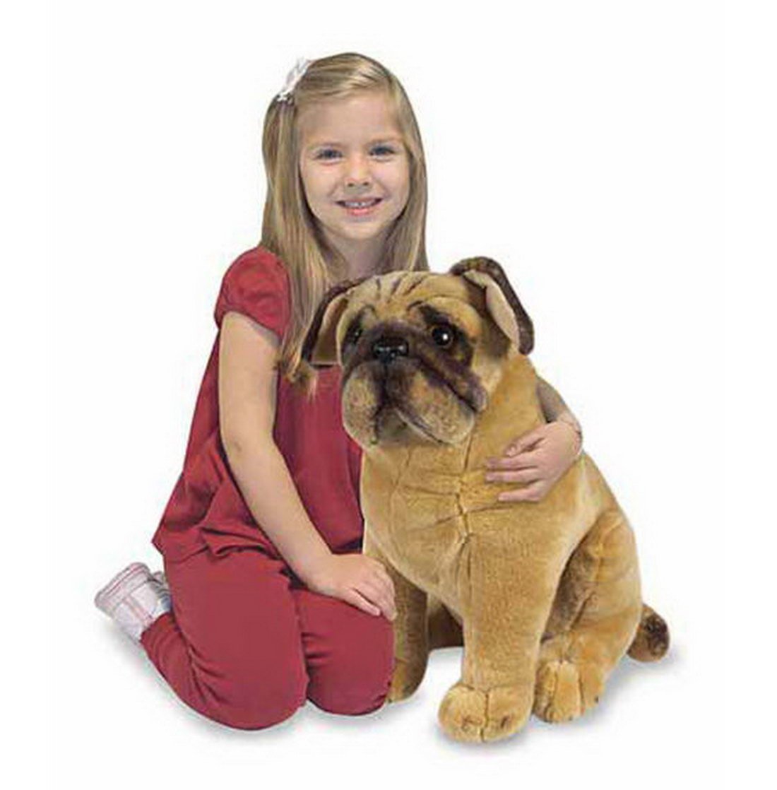 Melissa & Doug de Gran Perro Carlino Dog Peluche Oversize Deko, 28 x 35 x 46 cm, Color Marrón Claro