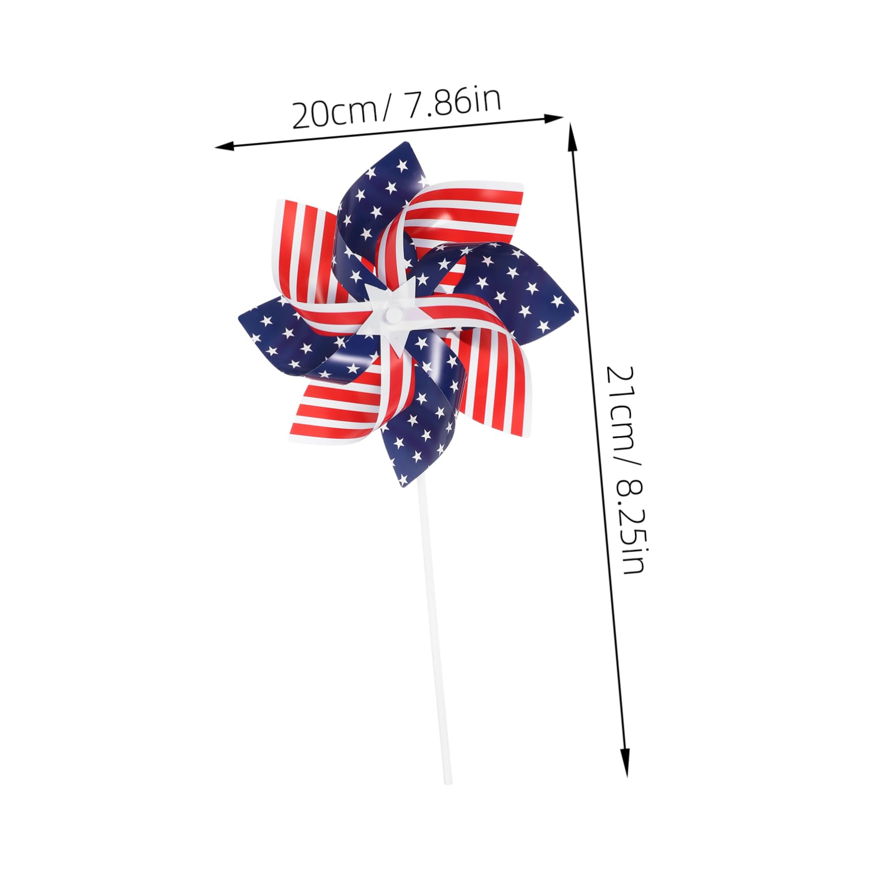 KONTONTY 6Pcs Patriotic Garden Pinwheels Fun Wind Spinners for Decor of July Outdoor Decoration Easy to Install for Patios and Parties Add Whimsical Charm to Your