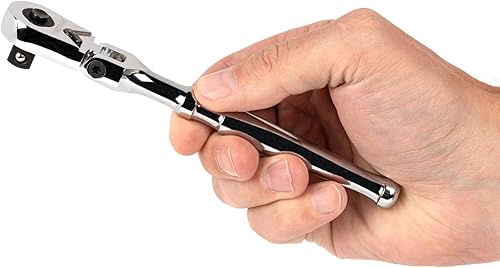 Miniatura 6 de TEKTON Trinquete de cuerpo pequeño de liberación rápida con cabezal flexible de 38 pulgadas x 6 pulgadas  SRH31506