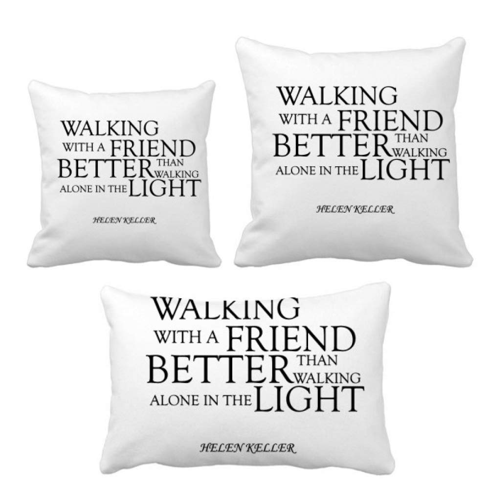 Parure de coussin DIYthinker célébrant l'amitié avec les mots d'Helen Keller
