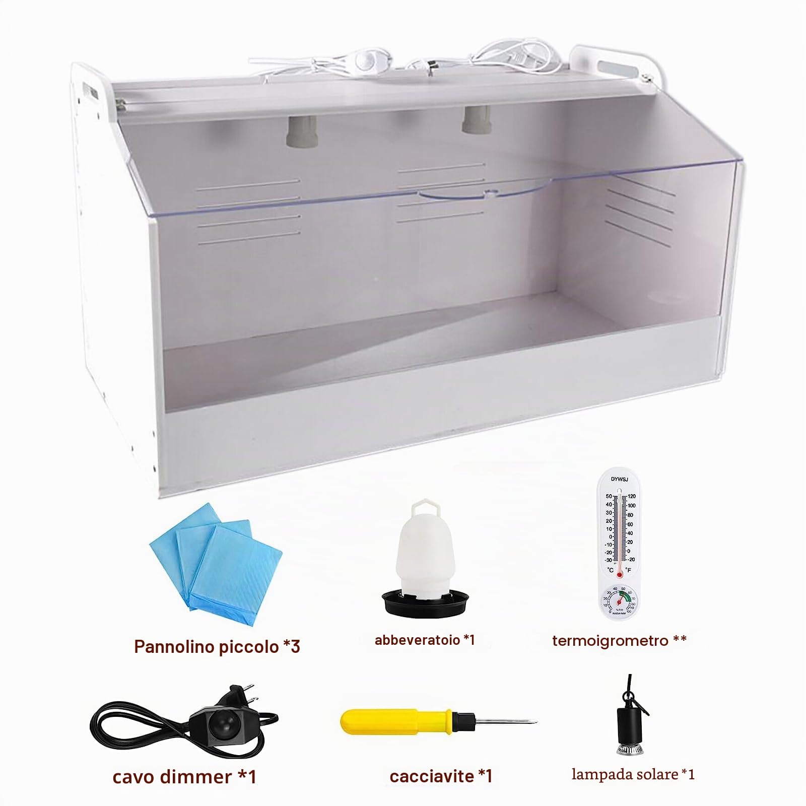Incubatrice per pulcini SanBouSi con lampada riscaldante, finestra trasparente, scatola per l'allevamento di pulcini, incubatrice riscalda fino a 15 pulcini per galline, oche, anatre, colombe, quaglie