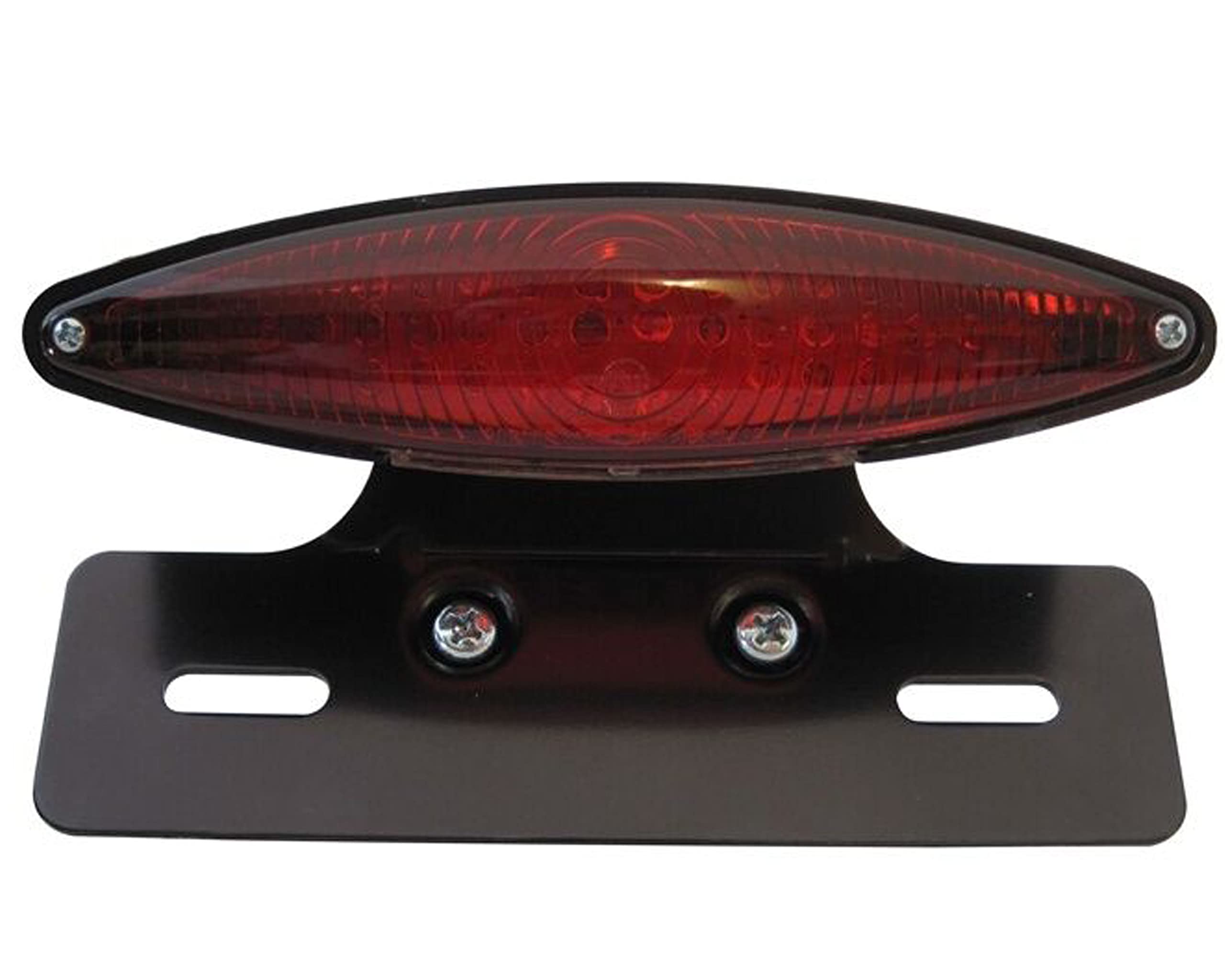 Alchemy Parts Moto LED Luz Trasera con Luces de Matrícula - Rojo Lente Negro Soporte