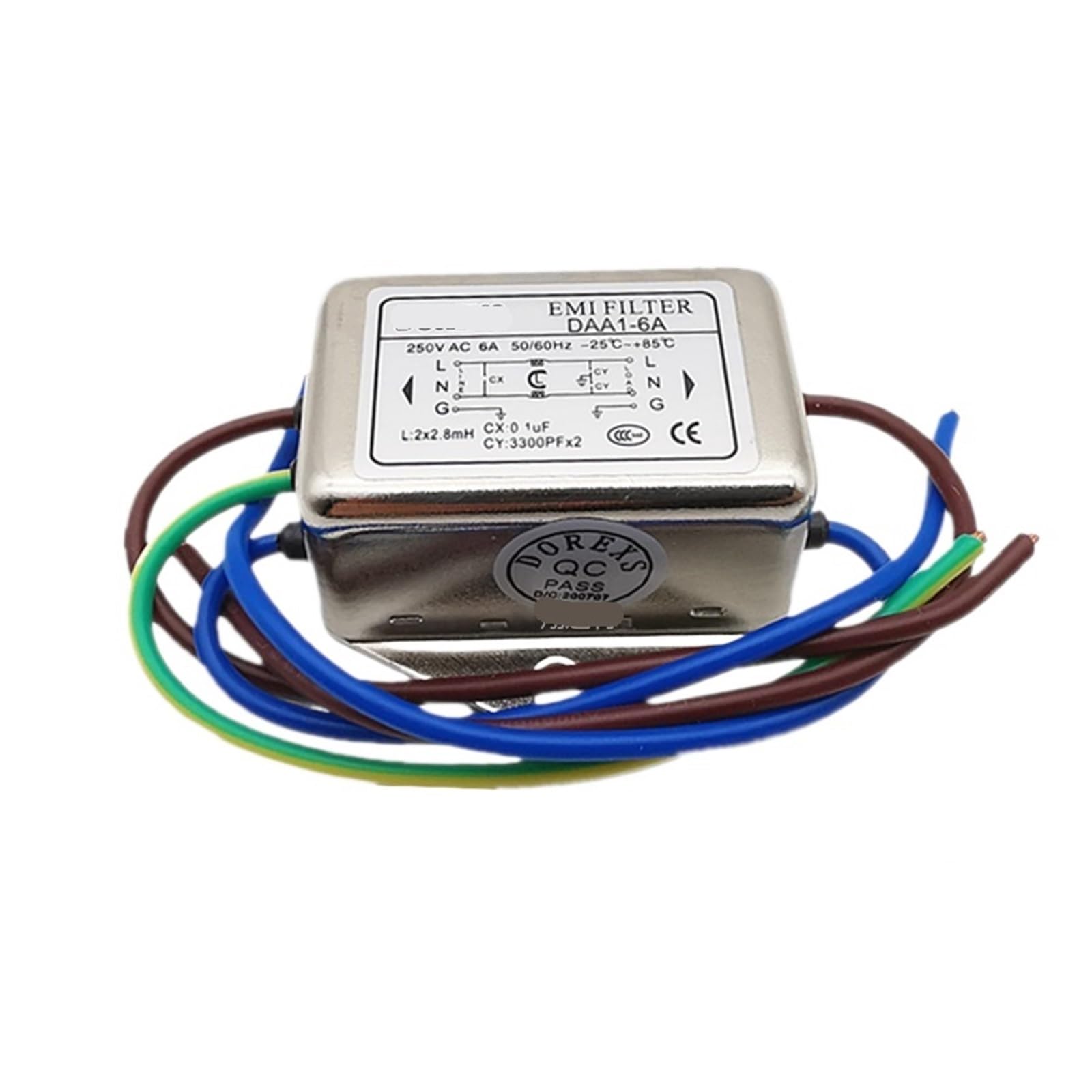 DAA1-6A Filtre d'alimentation monophasé 220V 6A Anti-interférence