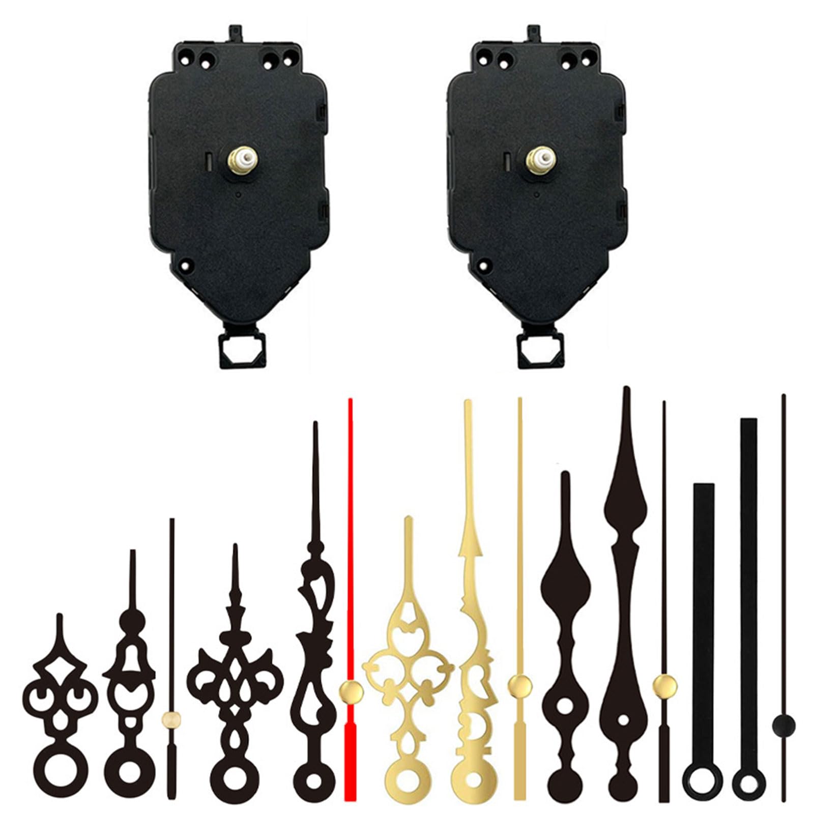 NEWFT 2Pack Jump Second Quartzs Pendulums Clock Movement Mechanism Kits with Clock Hand Set for Repair Replacement Parts Handicraft Making