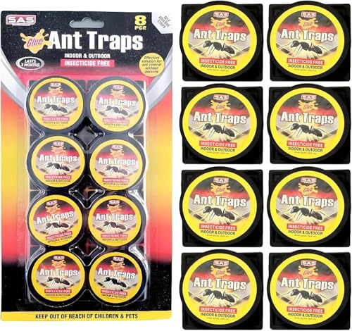8Pcs Ameisenköderdose,Ameisenköder,Ungiftige Klebefalle zur Überwachung von Ameisen – Geruchslos, sicher für Kinder & Haustiere