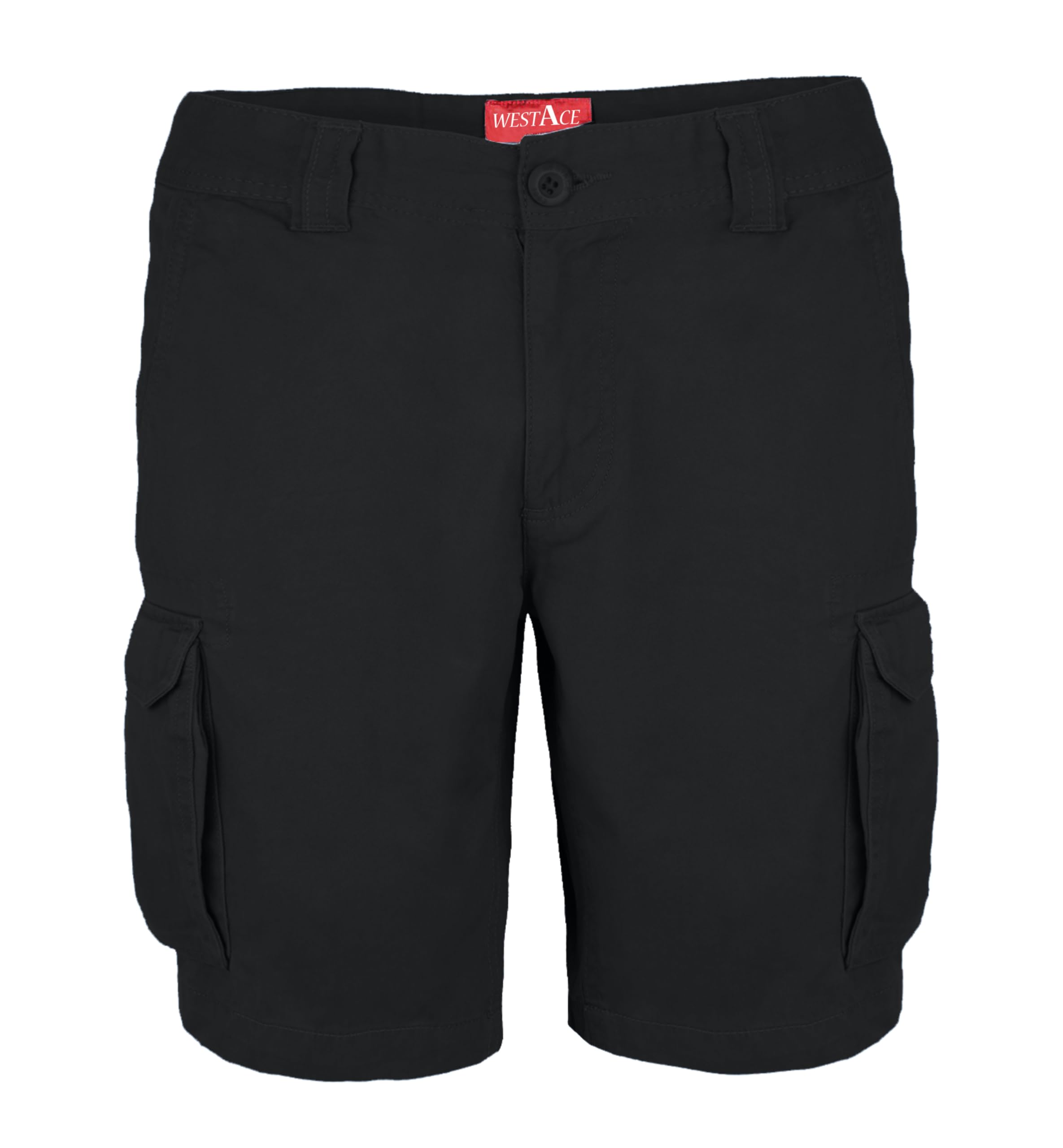 Westace Men's Black Classic-Fit Cargo Shorts Utility Workwear Cotton Combat Chino 6 Pocket Half Pants (, 40))