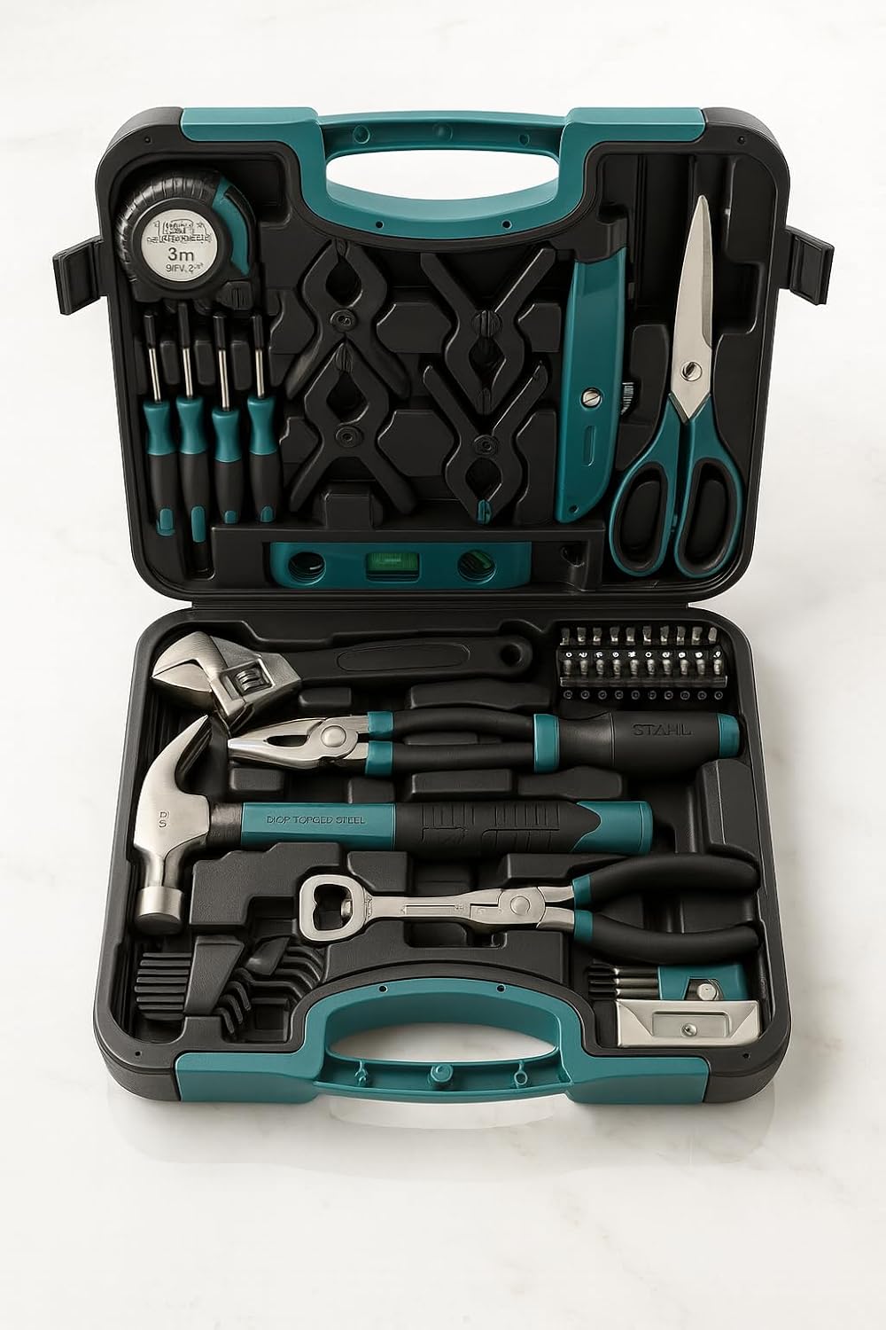 76-Piece SAE & Metric Homeowners Tool Kit with Case (Model A76HOS), Magnetic Driver, Level, Hex Keys, Hammer, Wrench, Precision Screwdrivers – Compatible with Anvil Tool Systems