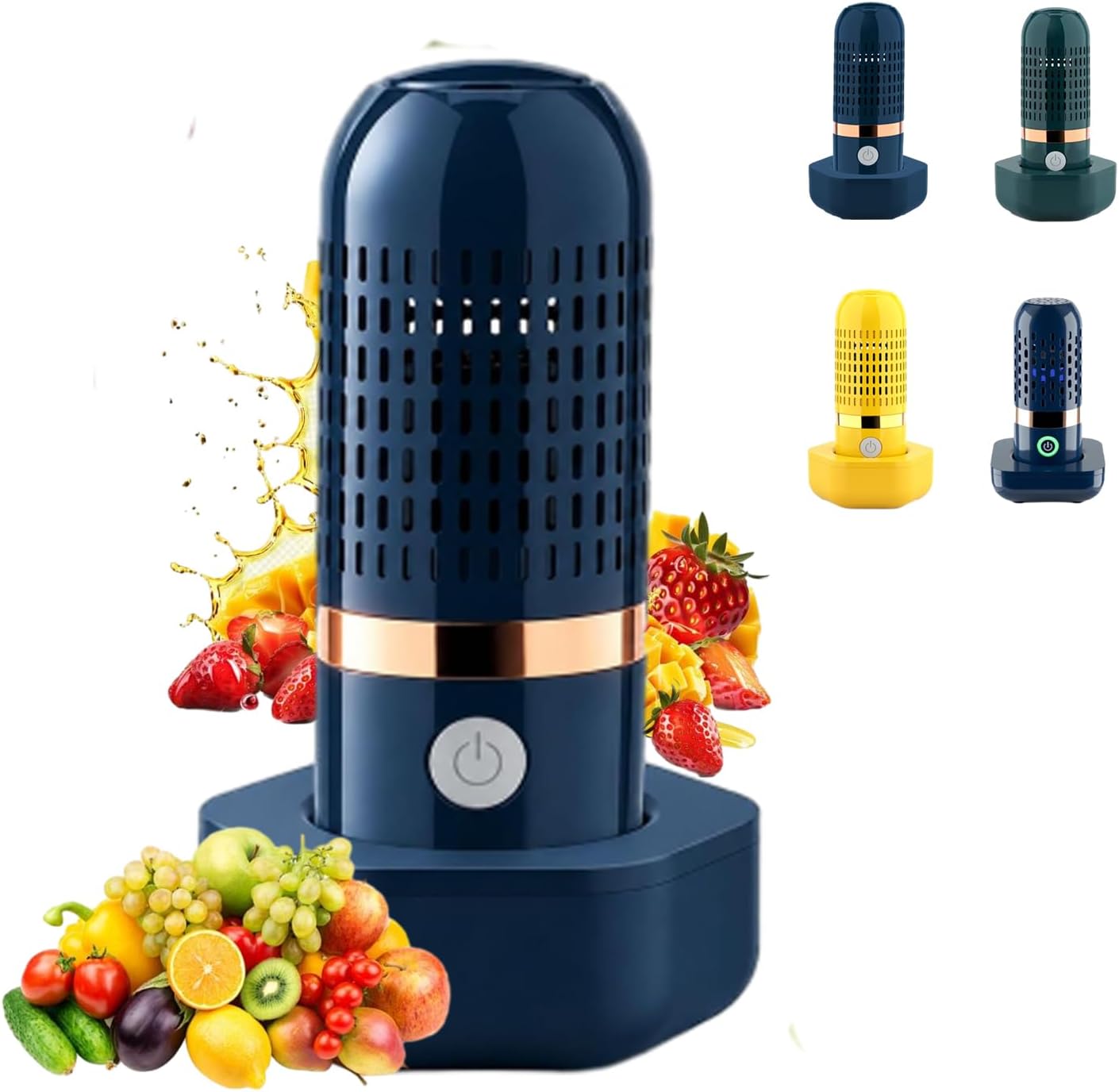 Podfresh Vegetable Cleaner, Portable Food Purifier with Purification Technology, Multifunctional Food Cleaning Machine for Vegetables, Fruits, Grains, Rice, Meat and Seafood (Blue-A, one size)