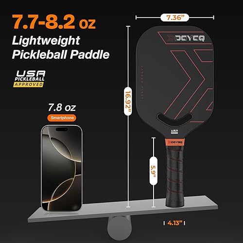 Miniatura 7 de Pickleball Paddles, Carbon Fiber Pickleball Paddle with Polypropylene Honeycomb Core, Increased Power for Ultimate Spin & Consistency