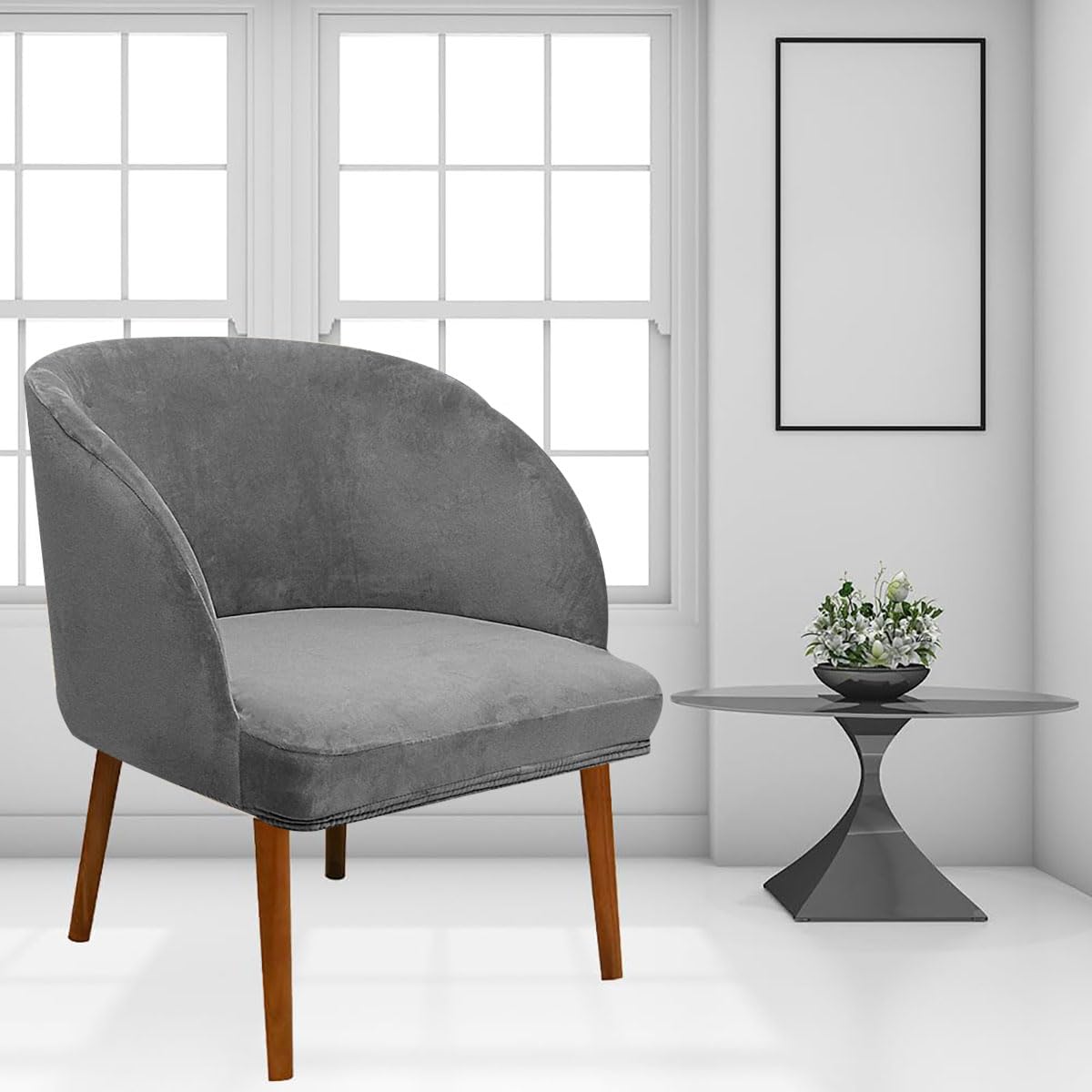 Coprisedia in velluto scandinavo con braccioli, 4 pezzi, elastici, per sedie da ufficio, ristoranti, bar, mobili da cucina