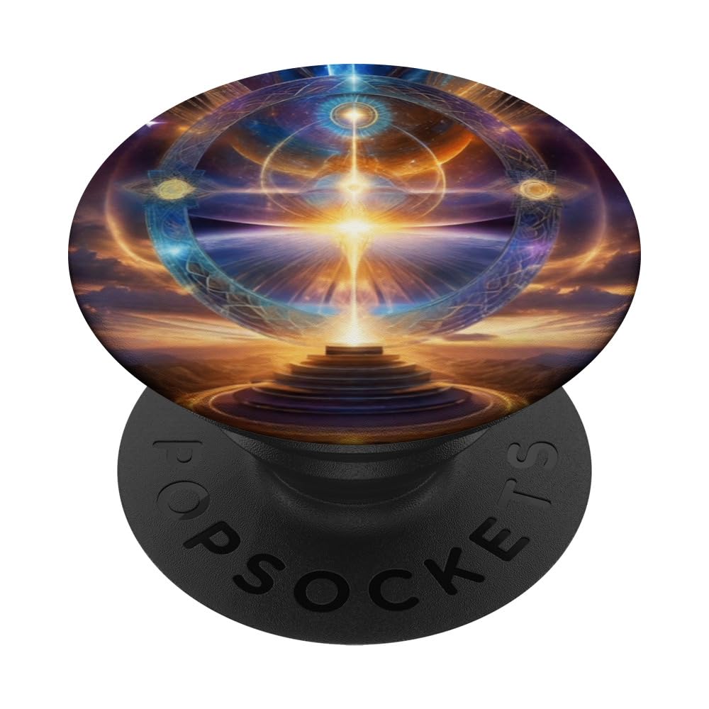 Metaphysical New Age Spiritual Angelic Magic Hippie Bohemian PopSockets Swappable PopGrip, Black