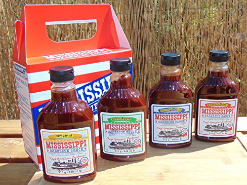 Mississippi Bbq Sauce 4 Pack - Original, Sweet N Spicy, Sweet N Mild And Sweet Apple - 510G Per Bottle