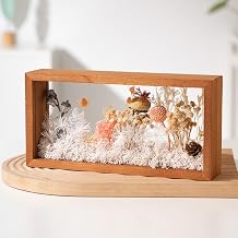 Solid Wood Shadow Box with Dried Flowers Kit for Crafts | DIY Art Craft Set with Dried Flowers & Tools for Home Decor