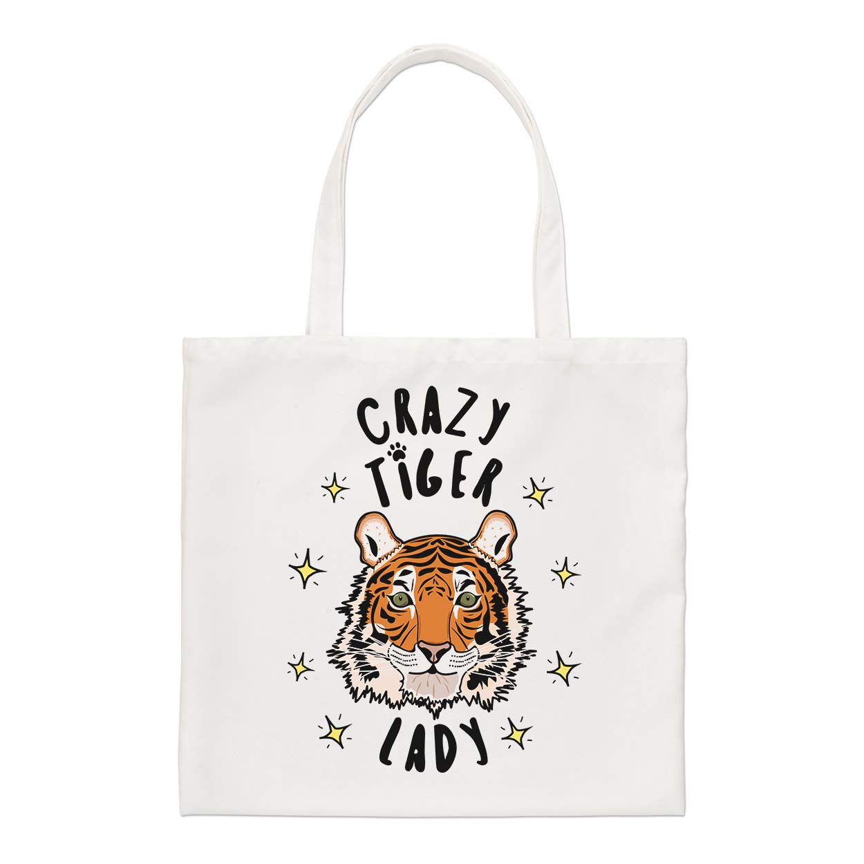 Crazy Tiger Lady Stars Regular Tote Bag