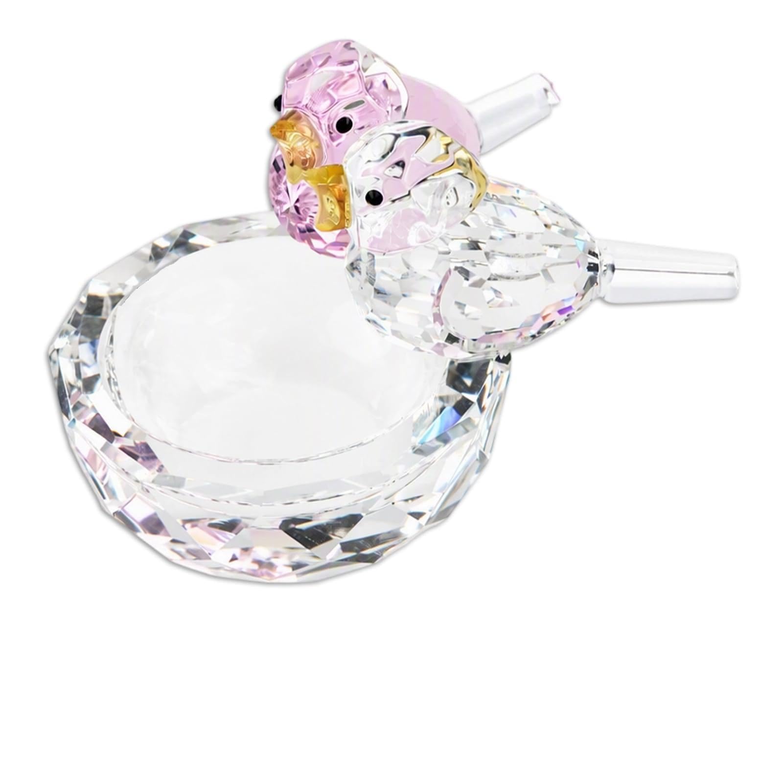 Elovara Crystal Double Bird Ornament, Glass Animal Ornament, Bird Ornament
