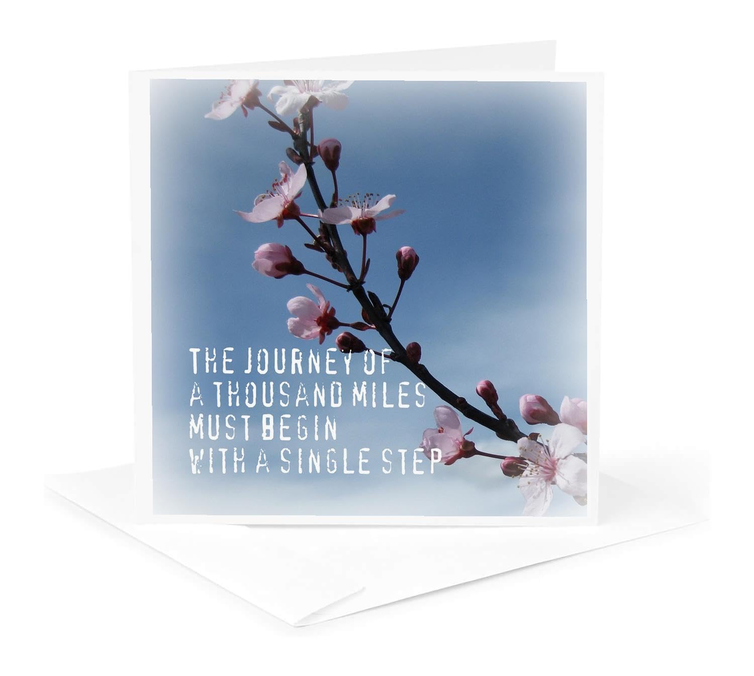 Greeting Card - Journey Zen Cherry Blossom Inspirational Flowers - Sanders Flowers