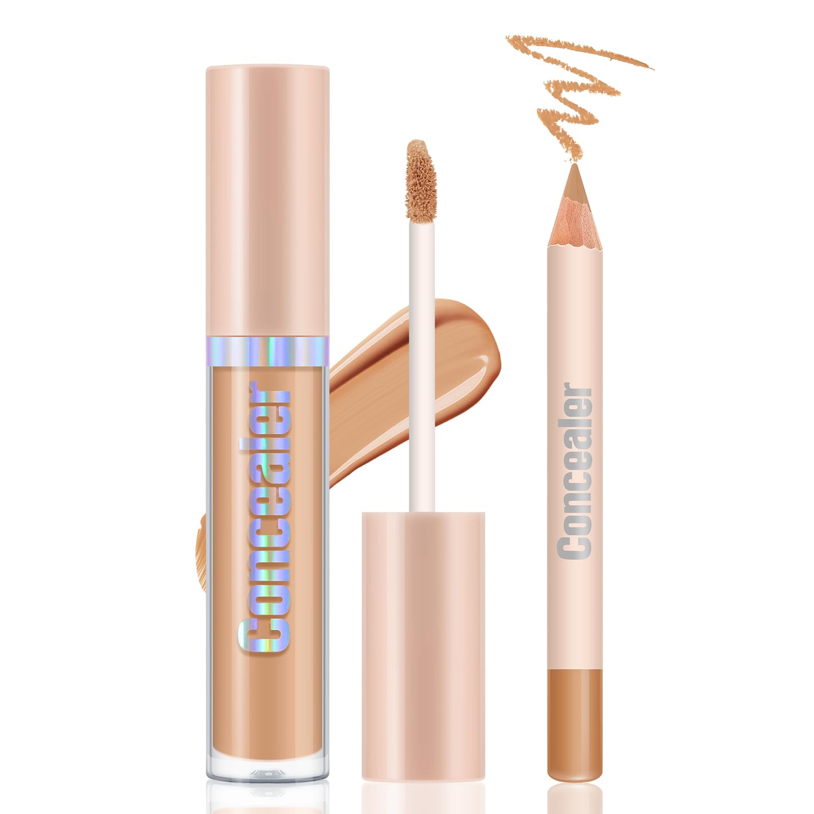 AFGHOUZ Camo Concealer Stick and Pencil Set, Full Coverage Concealer Kit, Lightweight Long Lasting Liquid Concealer for Women All-Day Wear