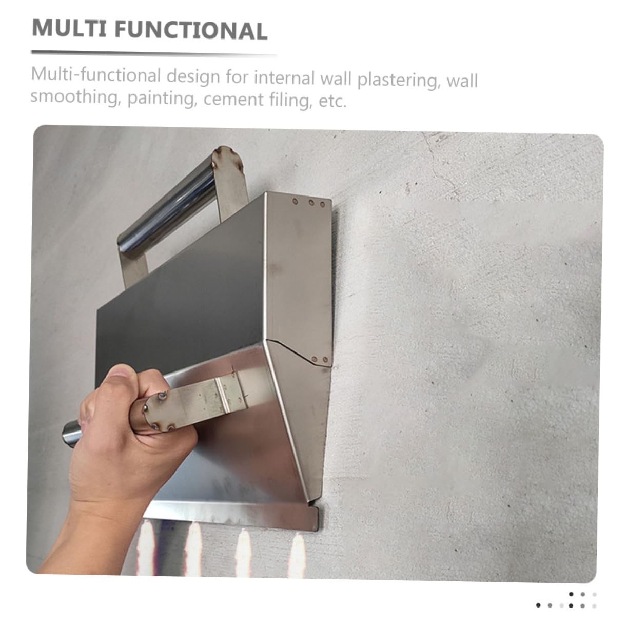Artibetter Cazzuola per Finitura Murale in Acciaio Inox, Utensile per Intonaco e Cemento, Design Ergonomico per Lisciare Pareti e Uso Ripetuto