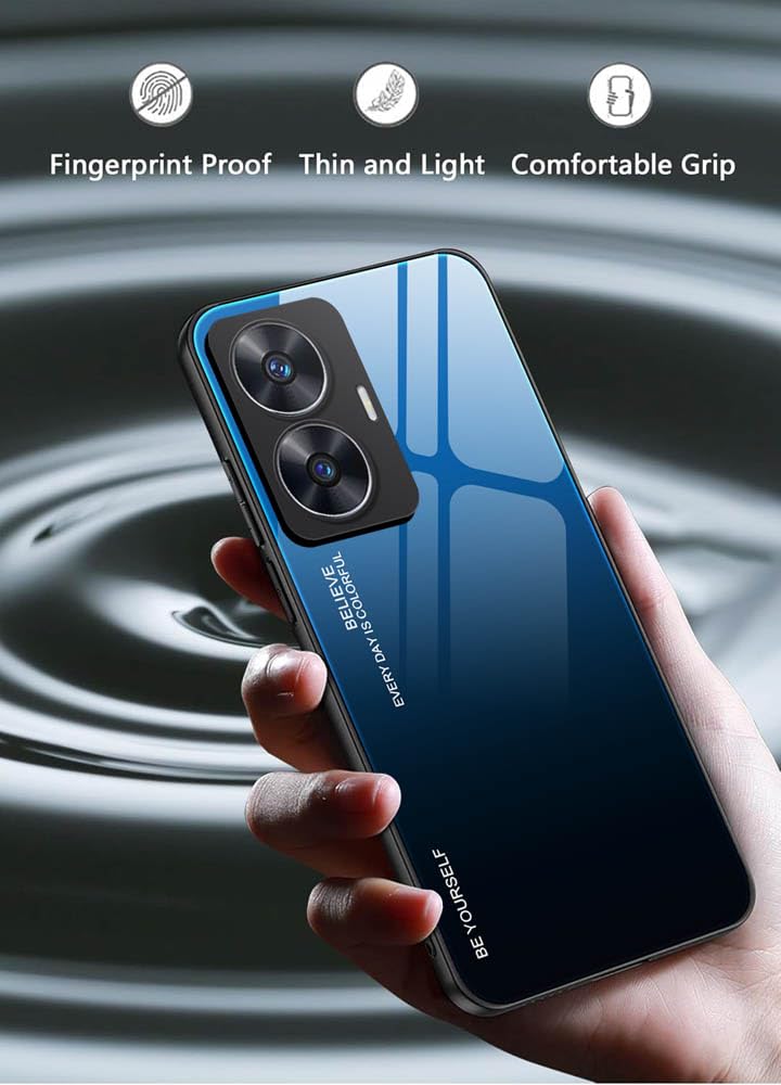 HAOYE Cover In Vetro Temperato Marmo Per Realme C55 - Custodia Protettiva Con Bordo Morbido TPU - 2