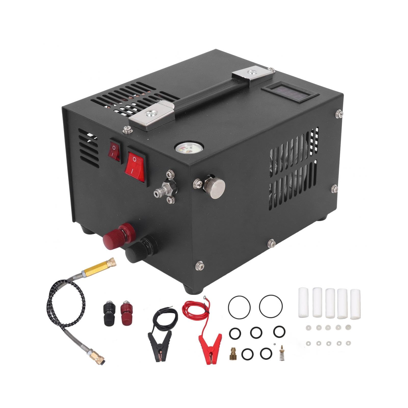 Compresseur PCP 4500PSI 0.5L portable noir avec pinces crocodile 12V pour tir sportif