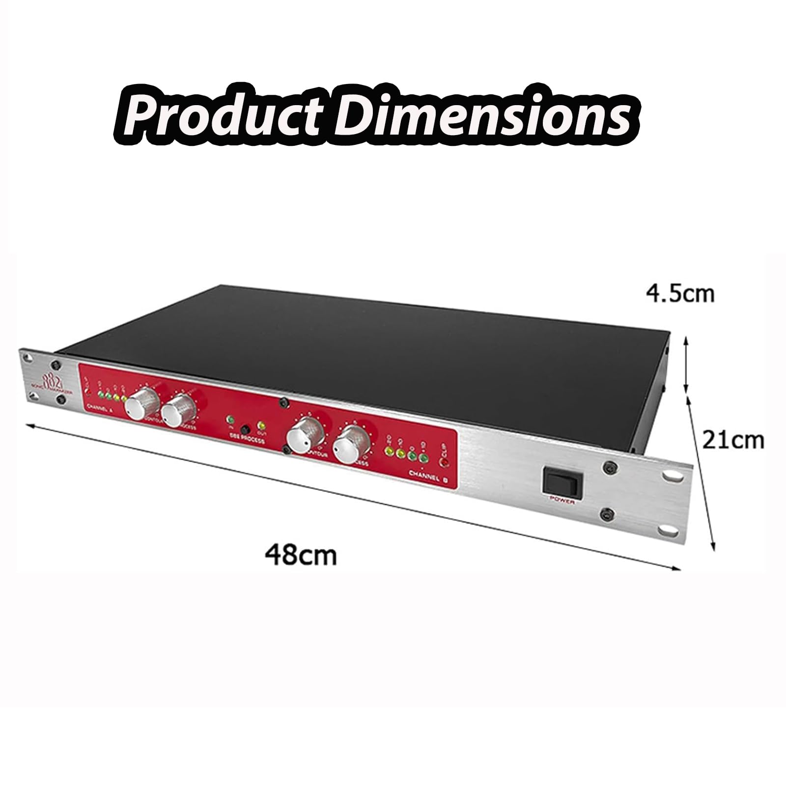 MObyat Procesador De Audio Profesional 882I, Procesador Vocal Autoajustable con Ajuste De Frecuencia De Agudos Y Graves, Salida Máxima: +23 DBu, para Escenarios Y Karaoke En Casa