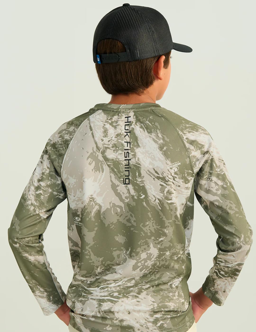 HUK Pursuit - Camiseta de manga redonda para niño, diseño de camuflaje