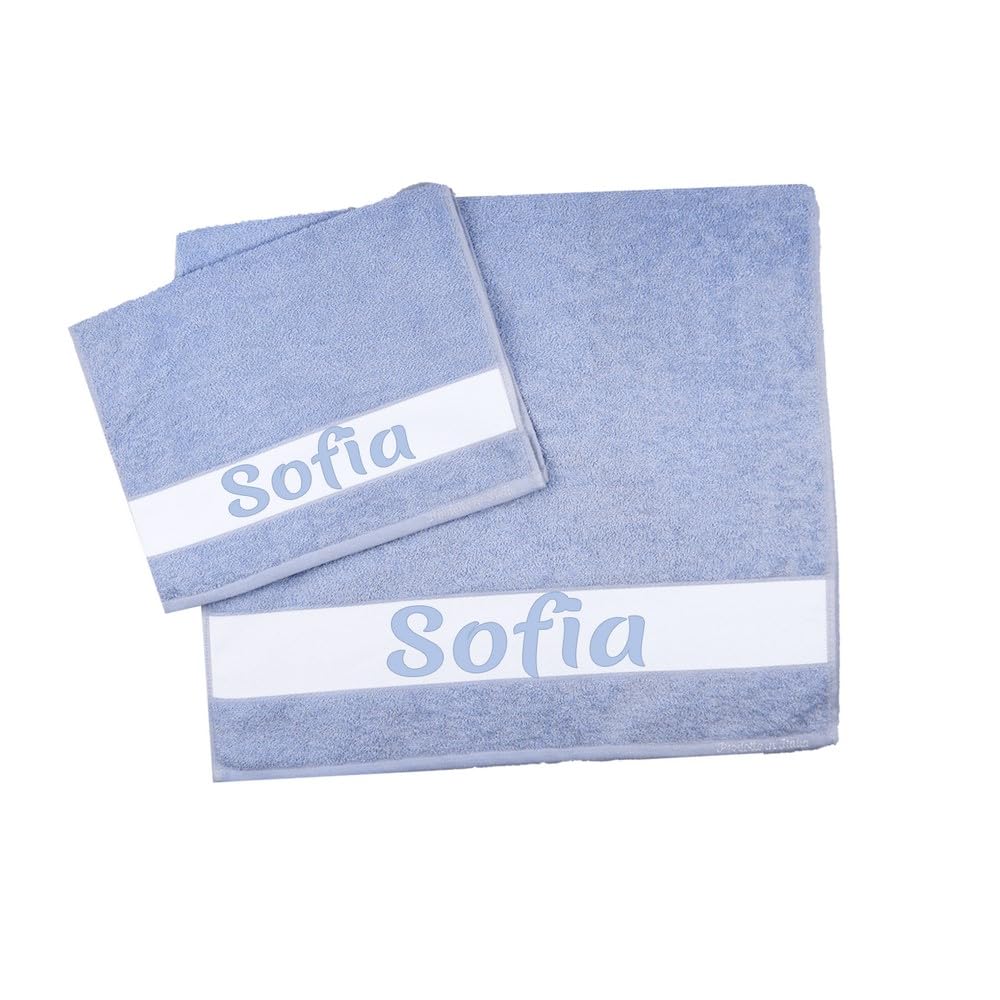 Toallas Personalizadas Con Nombre, Juego De 2 Piezas, Esponja De Baño, Cara + Invitados 100% Algodón