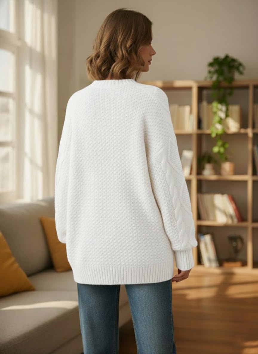 SKAYS Women's Oversized Open Front Cardigan Sweaters Cable Knit Long Sleeve Chunky Cardigan 2025 Trendy Fall Clothes - Image 2