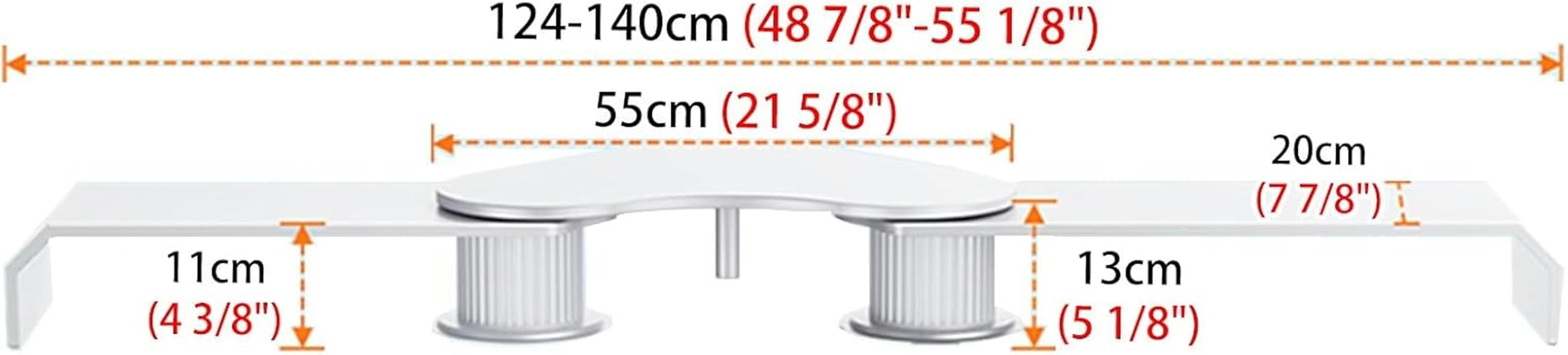 Supporto per Monitor angolare per 3 schermi, Supporto per Monitor angolare per Computer, Organizer da scrivania Regolabile, Rotazione di 270°, Supporto angolare in Metallo per Laptop.