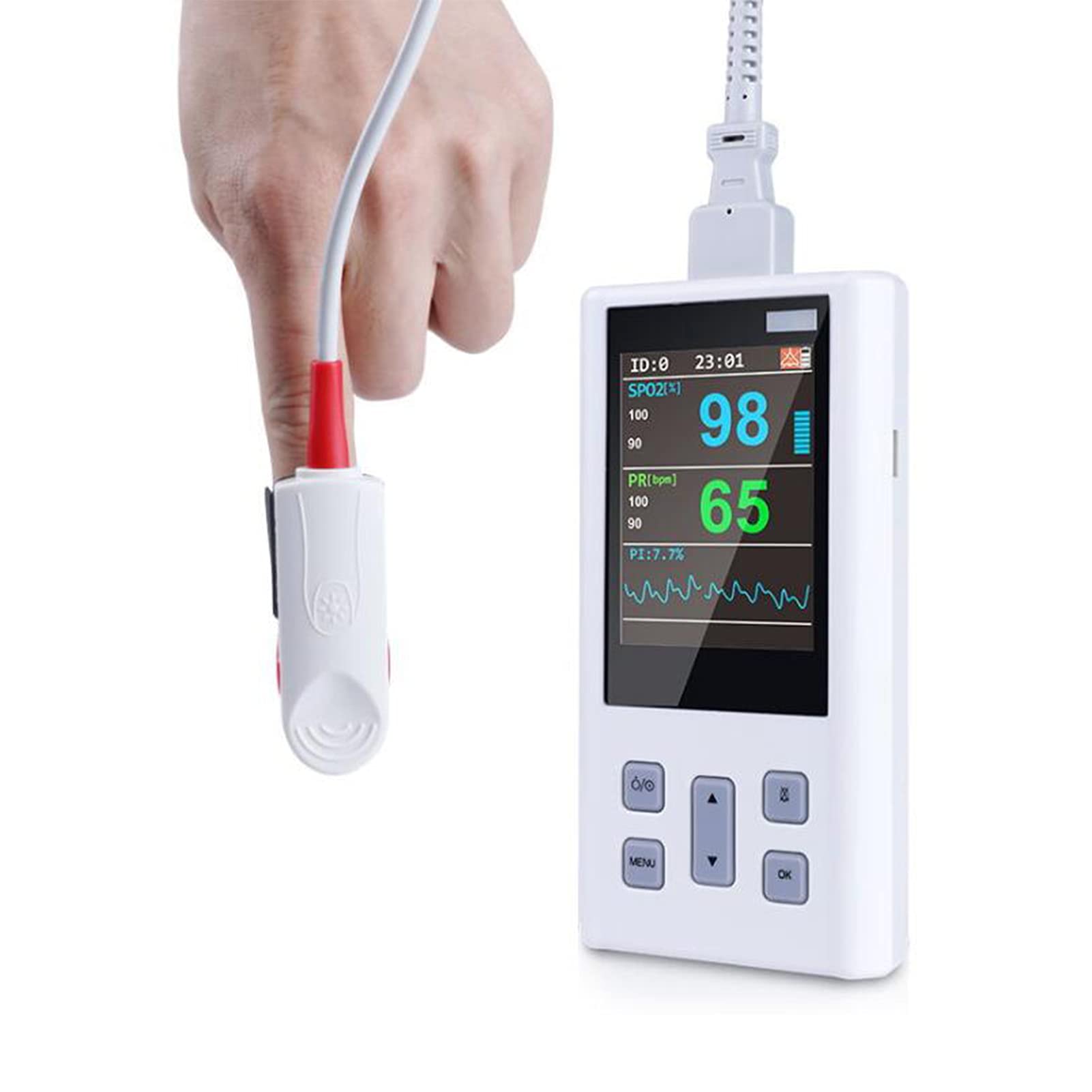 Oxímetro de pulso para la yema del dedo, precisión de medición superior Pantalla LED exquisita Monitores de saturación para la yema del dedo compactos y livianos