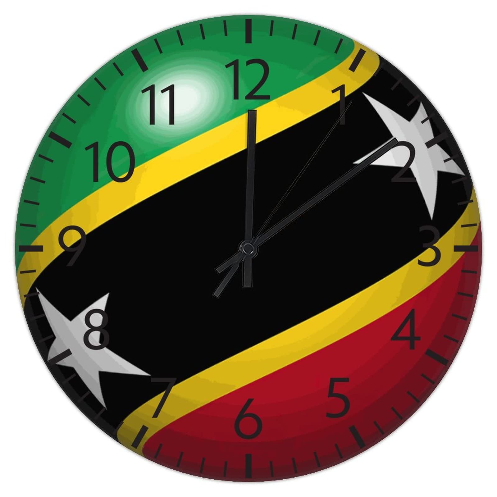 Horloge murale Saint Kitts et Nevis ronde en PVC 30cm pour deco bureau