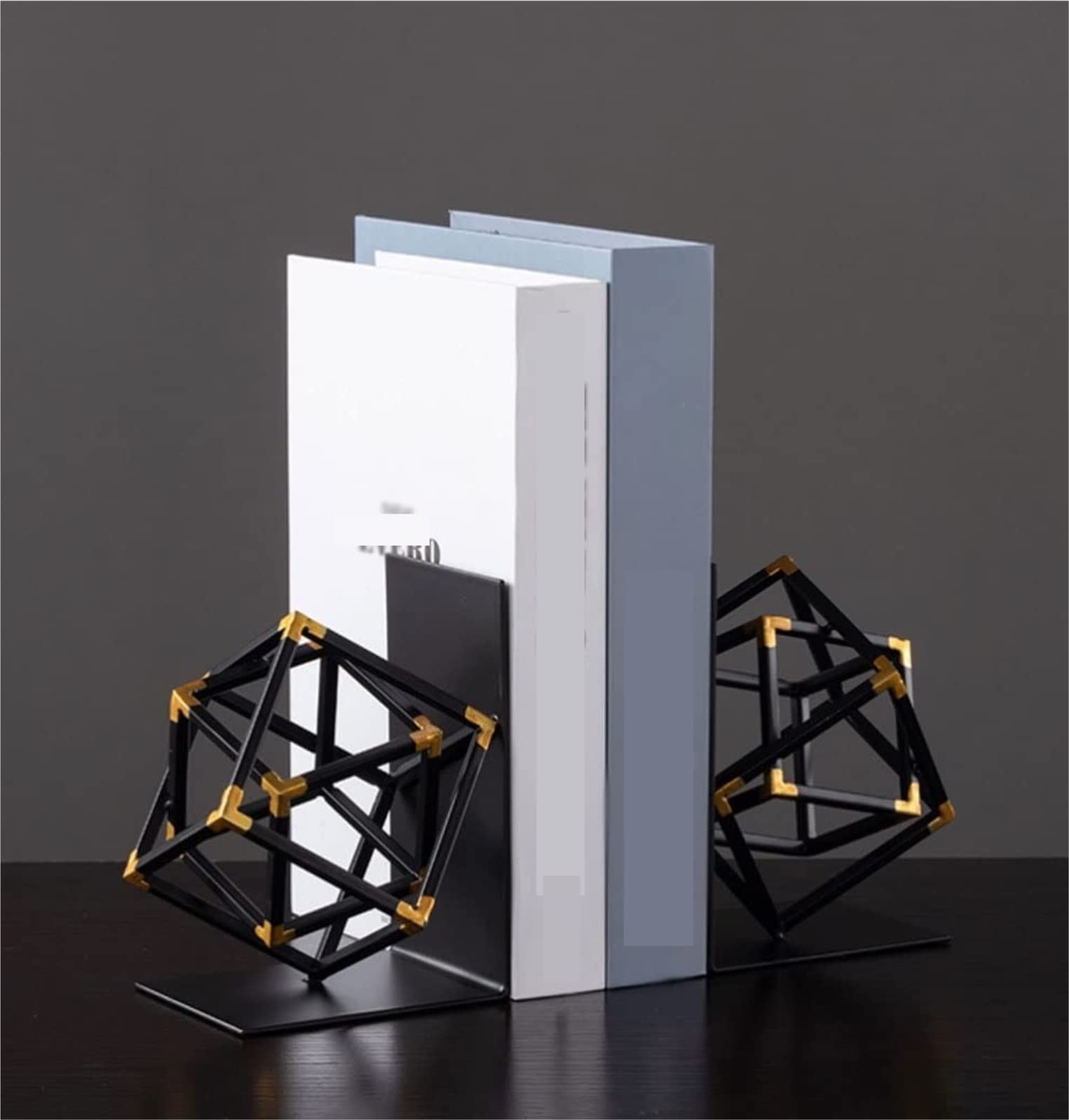 Podpórki do Książek Metalowa Kostka Bookends Półka Do Przechowywania Książek Bookend Dekoracja Biurowa Ornament Książka Kończy Się Home Decor Podpórka na Książki