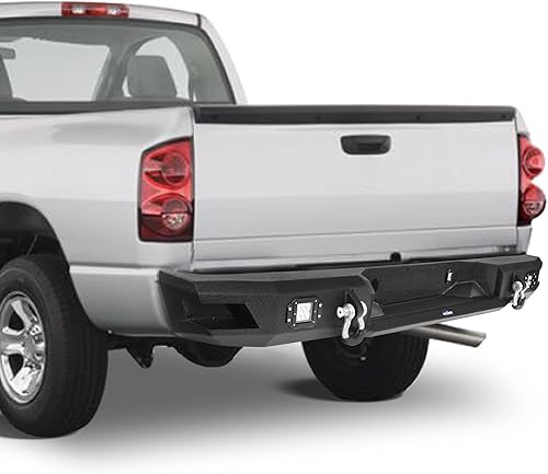 Miniatura 5 de Hooke Road Ram 1500 Parachoques delantero y trasero para Dodge Ram 1500 2006 2007 2008 Pickup Truck parachoques de acero con placa de